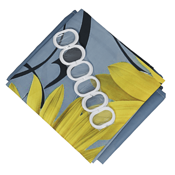 Sunflower Shower Curtain Non-Slip with Free Hooks Waterproof Fabric Bathroom Set - MRSLM