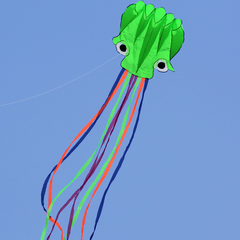 5.5M Soft 3D Octopus Kite Folding Portable Toy Kite for Kids Outdoor Game - MRSLM