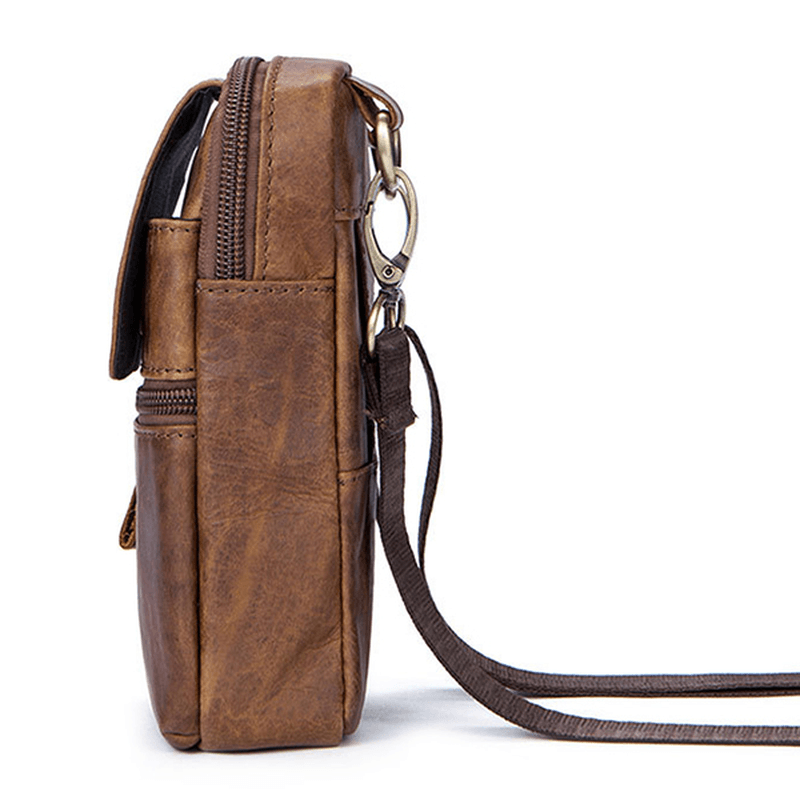 Genuine Leather Casual Vintage Single Shoulder Crossboby Bag for Men - MRSLM