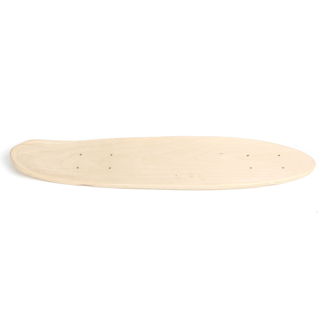ALFAS Maple 7 Layers 24 Inch Skateboard DIY Fish Board Blank Deck Plate Street Cruising - MRSLM