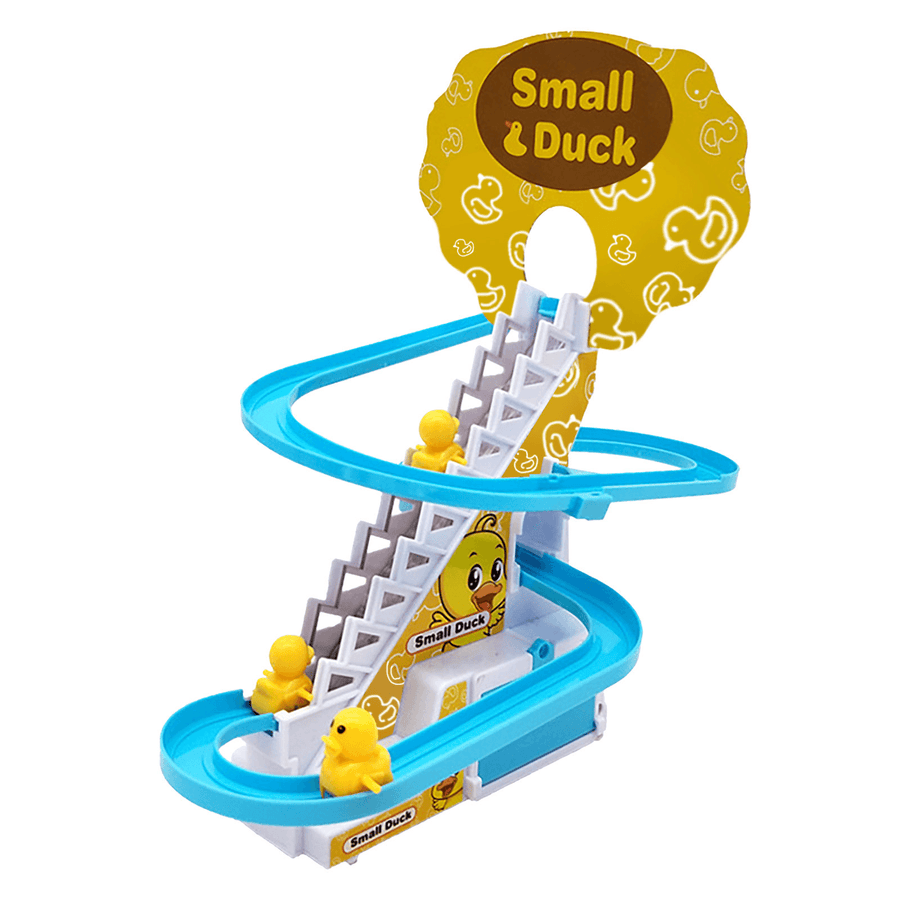 Little Duck Climbing Stairs Toy Duckling Slide Slide Track Little Penguin Automatic Ladder Light Sound and Light - MRSLM
