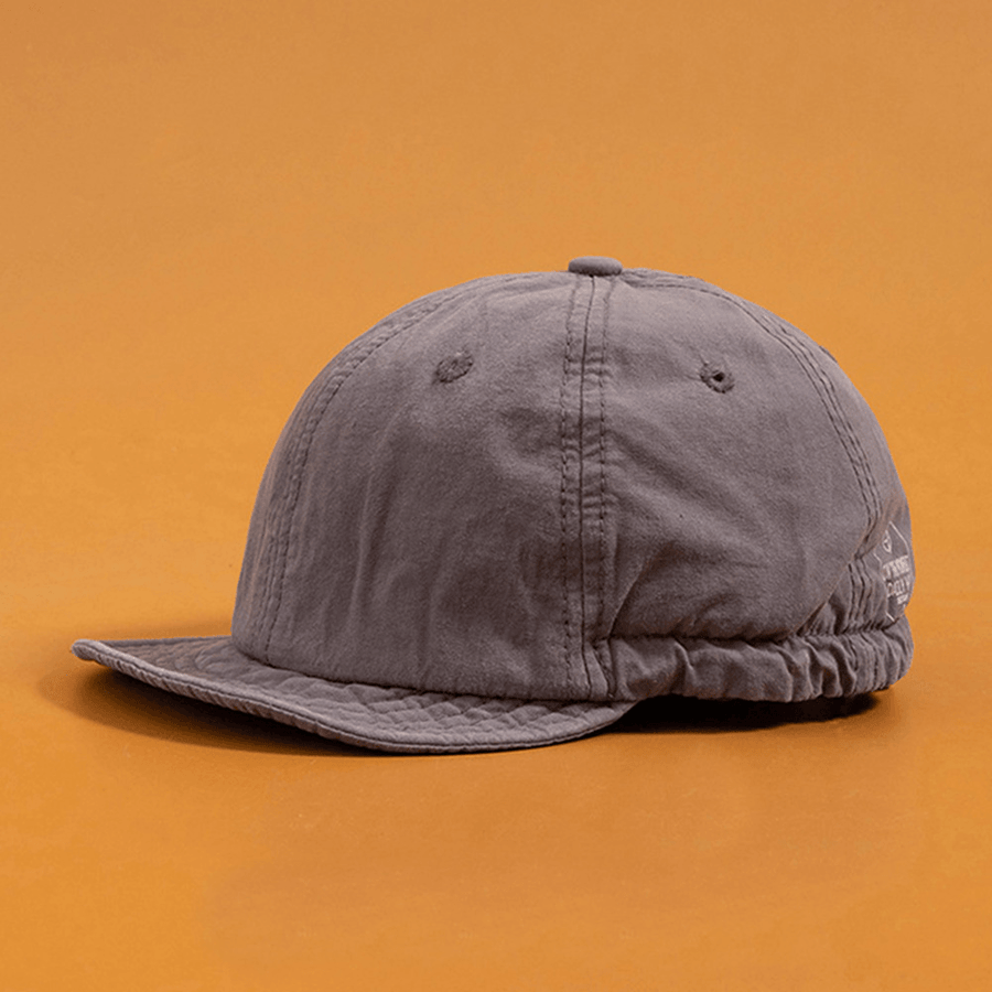 Unisex Solid Color Short Sort Brim Snapback Hat Casual Wild Elastic Band Baseball Cap - MRSLM