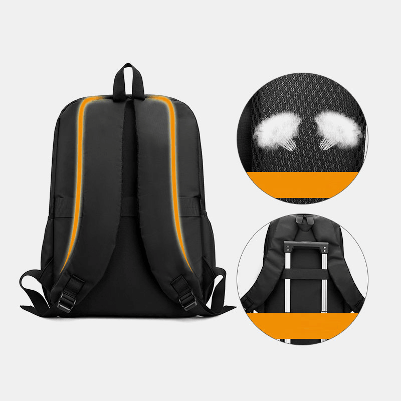 Men Tear Resistance Breathable Waterproof Backpack Large Capacity 15.6 Inch Laptop Bag Shoulder Bag - MRSLM