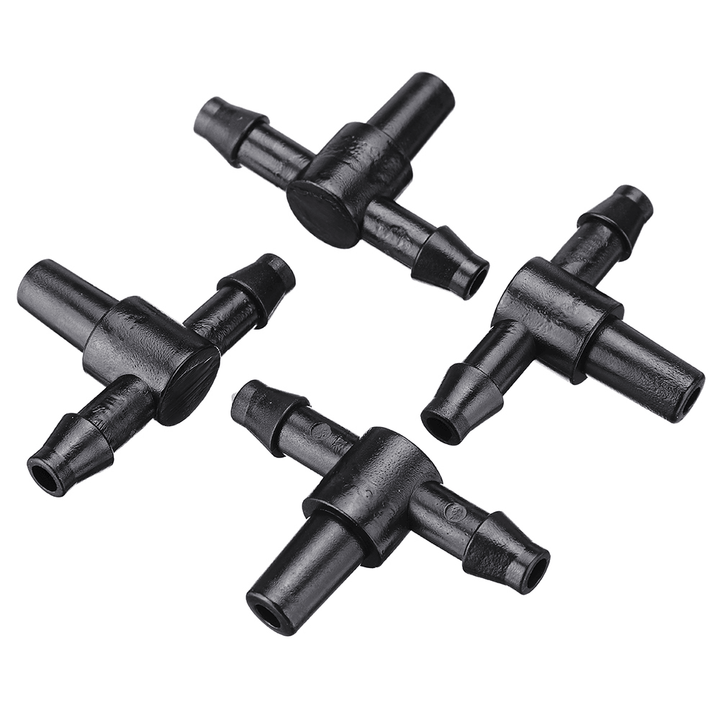 50Pcs Garden Hose Sprinkler Tee Connector Micro Drip Irrigation 4/7Mm Pipe Barbed Connector Watering System Pipe Barbed Connection Part - MRSLM