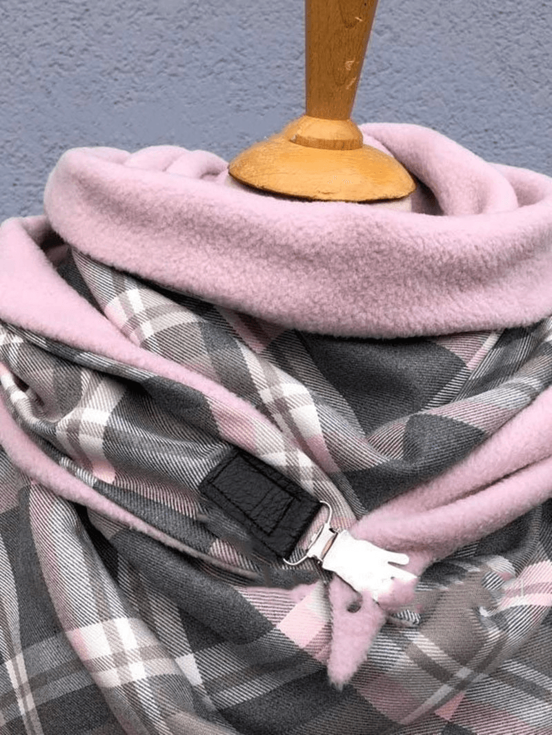 Simple and Versatile Checkered Thick Warm Shawl Fashion Scarf - MRSLM