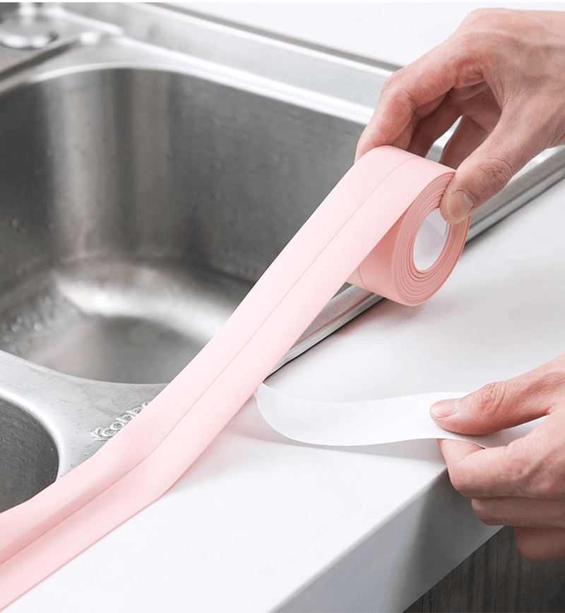 3.8CM X 3.2M PVC Kitchen Bathroom Sink Waterproof Sealing Tape Anti-Mildew Strong Self-Adhesive Bathtub Sealing Tape Wall Sticker - MRSLM