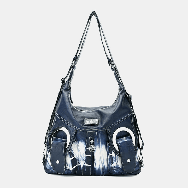 Women Tie Dye Multi-Carry Waterproof Large Capacity Crossbody Bag Shoulder Bag Handbag Backpack - MRSLM