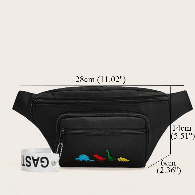 Men and Women Oxford Waist Bag Chest Bag Animal Embroidery Fanny Pack Chinese Style - MRSLM