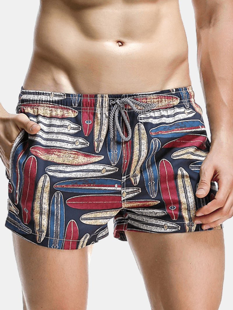 Fashion Hawaiian Printing Quick Dry Breathable Sports Board Shorts for Men - MRSLM
