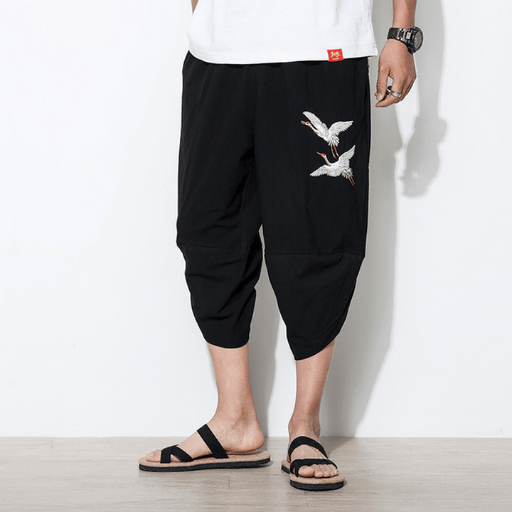 Loose Breathable Cotton Linen Chinese Style Casual Shorts - MRSLM