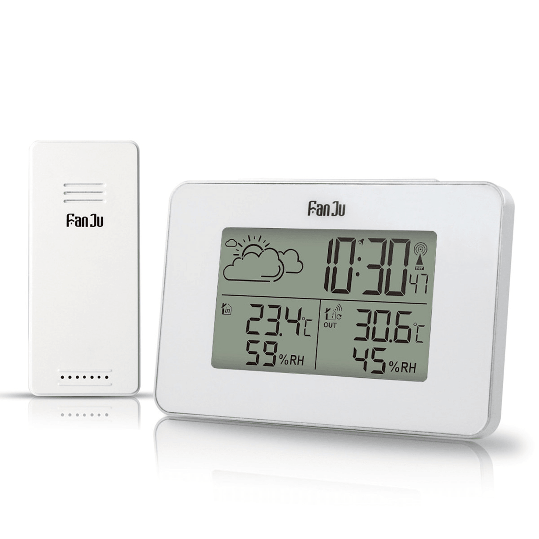 Fanju FJ3364 Digital Alarm Clock Weather Station Wireless Sensor Hygrometer Alarm Clock - MRSLM