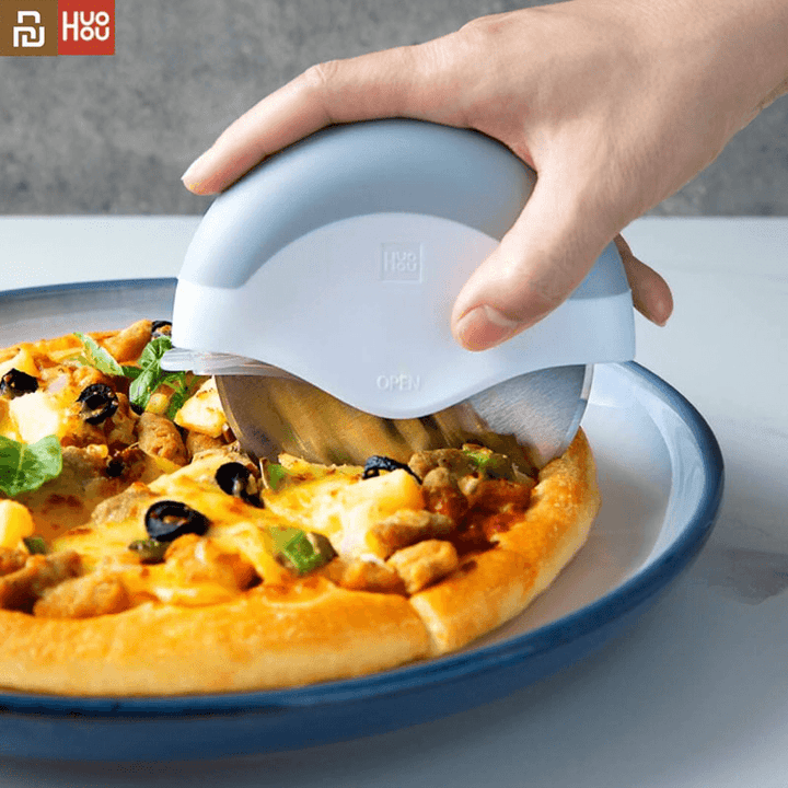 Huohou Pizza Cutter Stainless Steel Cake Knife Pizza Wheels Knife Removable Kitchen Pizza Cutter Wheel Slicer - MRSLM