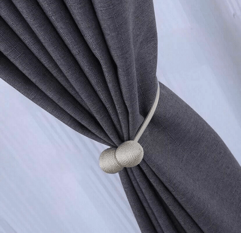 2Pack Magnetic Ball Curtain Tiebacks Tie Backs Buckle Clips Holdbacks 4-Colours - MRSLM