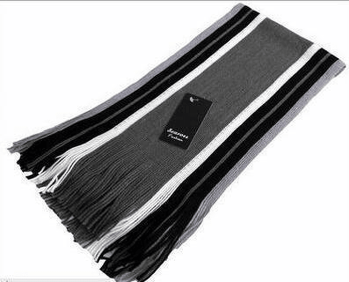 Men'S Striped Scarf Korean Style All-Match - MRSLM