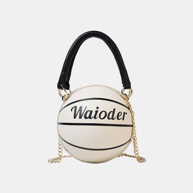 Women Basketball Chains Casual PU Handbag Crossbody Bag - MRSLM