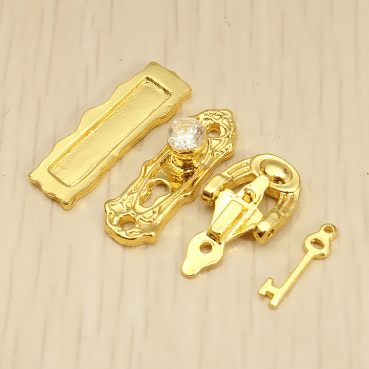 4Pcs 1:12 Miniature Metal Gold Door Lock Key Set for Dollhouse - MRSLM
