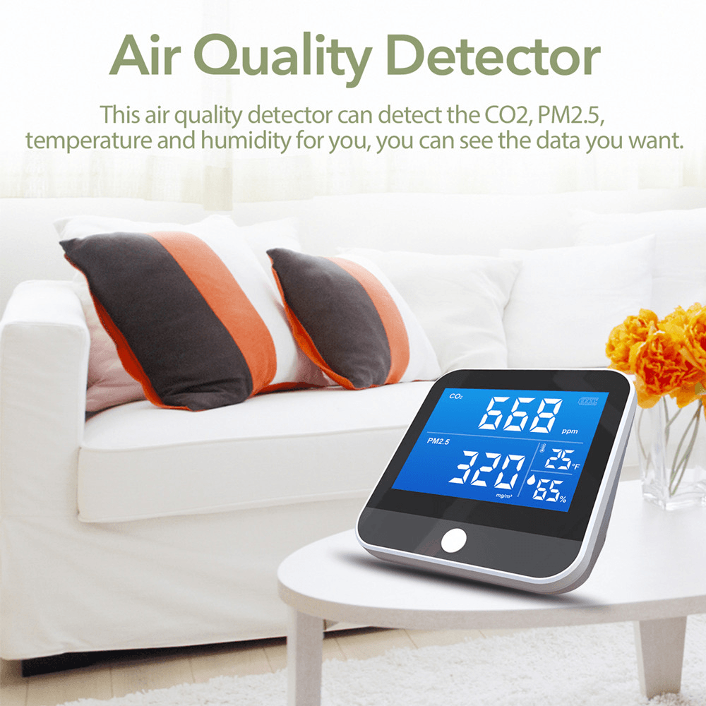 DM306D Breathalyzer Air Quality Monitor Digital CO2 Meter Co2 Sensor Common Display CO2 PM2.5 Temperature Humidity Detector Monitor - MRSLM