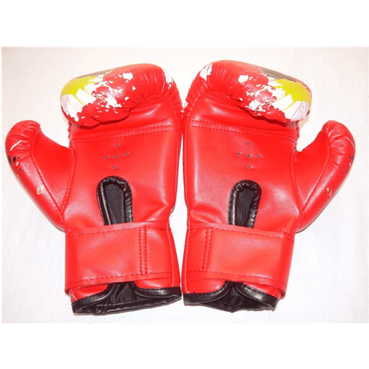 1 Pair Kids Boxing Gloves Punching Bag Training Thai Muay Kickboxing Sparring Gloves for 3-12 Years Old - MRSLM