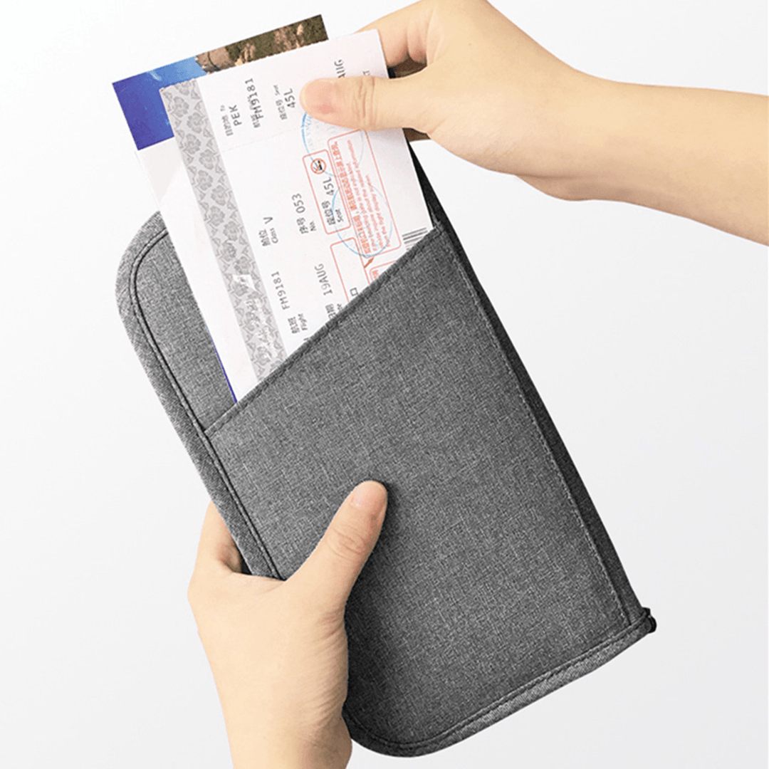 RFID Blocking Travel Wallet Card Holder Case Storage Bag Passport Document Organizer - MRSLM