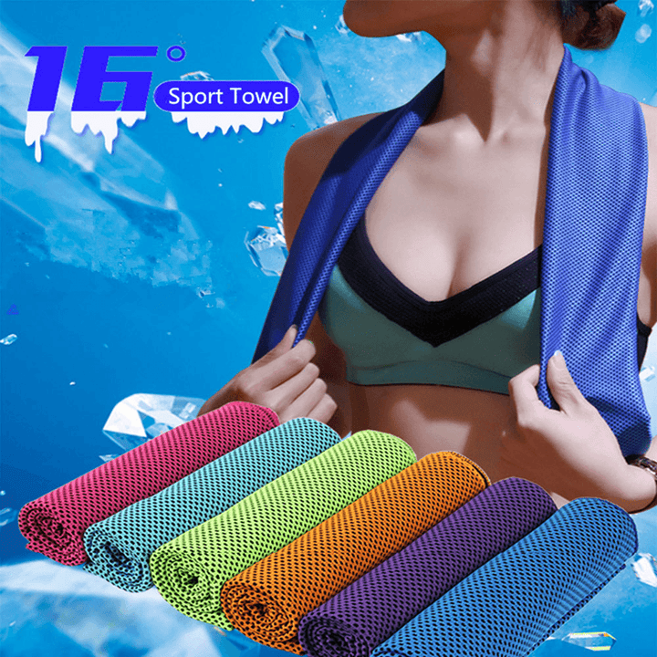 30X90Cm 16℃ Microfiber Portable Quick-Drying Sports Towel Travel Jogger Cloth Camping Swimming Gym Washcloth - MRSLM