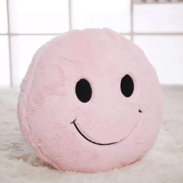 Cute Smiling Expression Plush Throw Pillow Soft Sofa Car Office Cushion Home Decor Gift - MRSLM