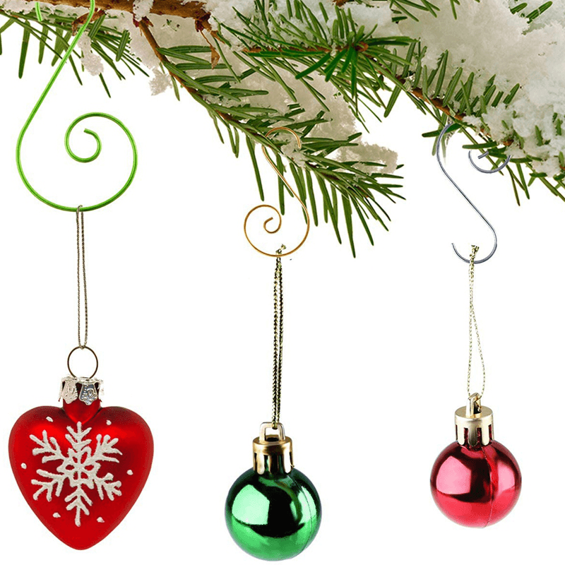 20 Pcs 1.0*25*50MM Christmas Ornament Hooks S-Shaped Flower Hook Perfect for Christmas Tree Decorations - MRSLM