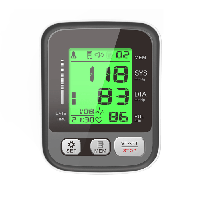 Boxym Upper Arm Blood Pressure Monitor Large Cuff Arm Pulse Sphygmomanometer Automatic BP Heart Rate Pulse Tonometer Tensiometer - MRSLM