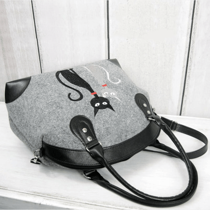 Women Crossbody Bag Cat Pattern Handbag Shoulder Bag - MRSLM