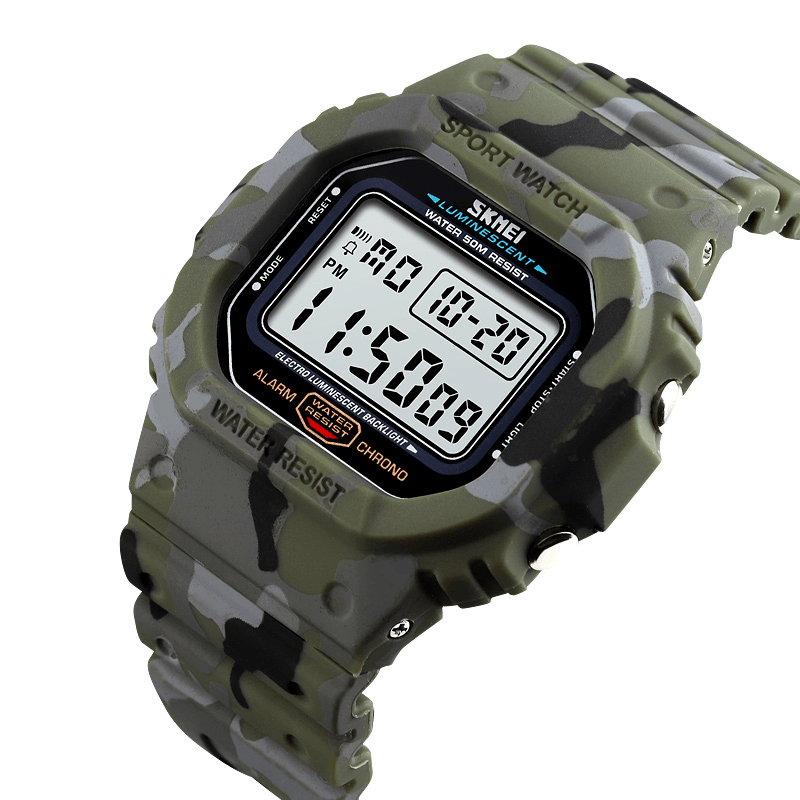 SKMEI 1471 Military Stopwatch Alarm Waterproof Sports Shockproof Digital Men Watch - MRSLM