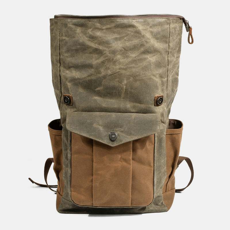Men Vintage Canvas Travel Bag Waterproof Backpack Sport Climbing Bag - MRSLM