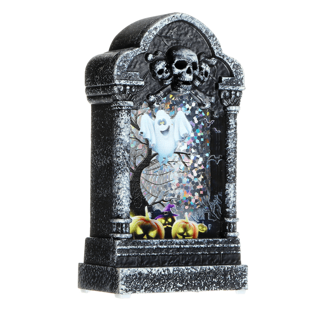 Halloween Gravestone Light Box Light Decorations Prop Tombstone LED Theme Party Decor - MRSLM