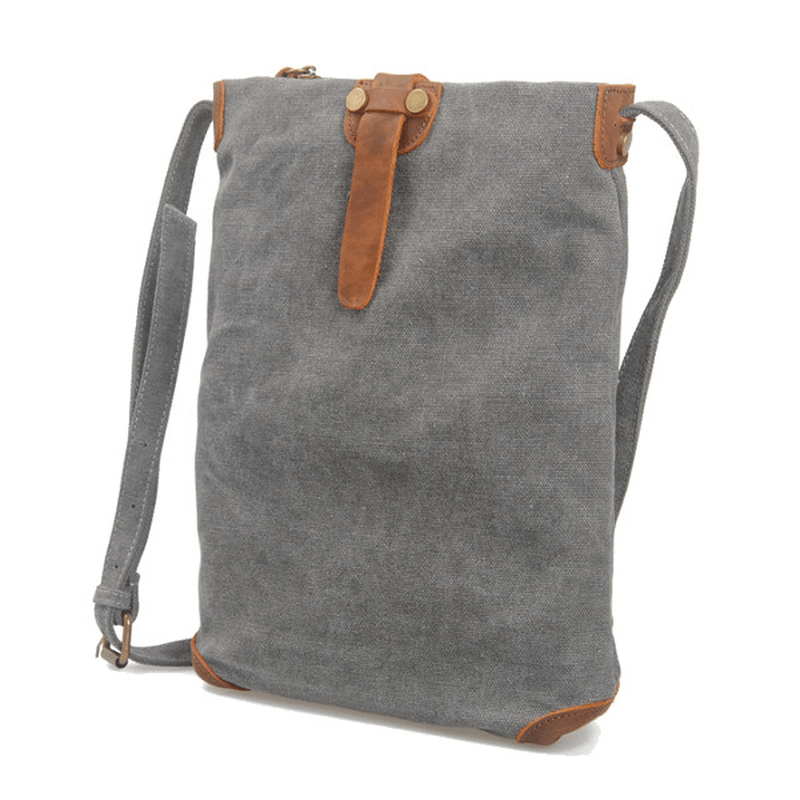Retro Canvas Genuine Leather Messenger Bags Casual Shoulder Bags Crossbody Bags - MRSLM