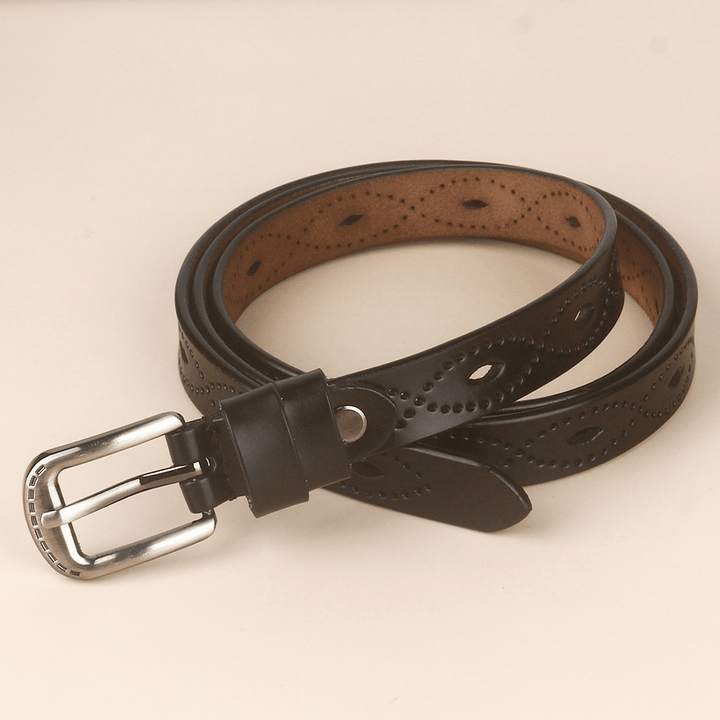 Vintage Hollow Belt Leather Cowhide Copper Pin Buckle - MRSLM