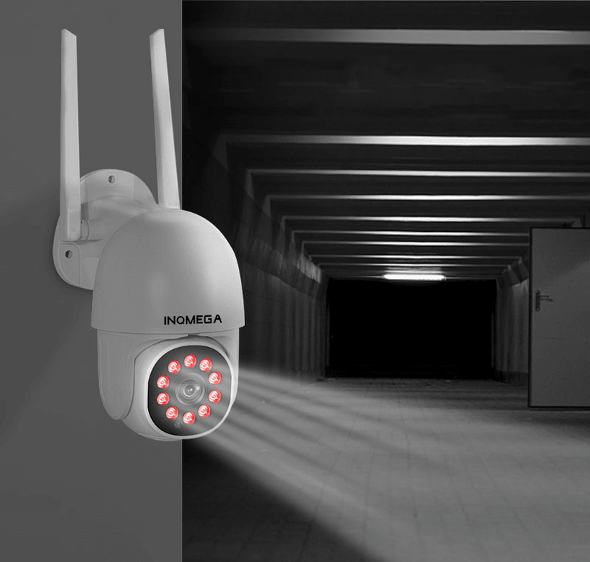 INQMEGA 1080P PTZ Speed Dome Wifi Wireless IP Camera IP66 Waterproof Night Vision Auto-Tracking Home Surveillance Outdoor IP Camera - EU Plug - MRSLM
