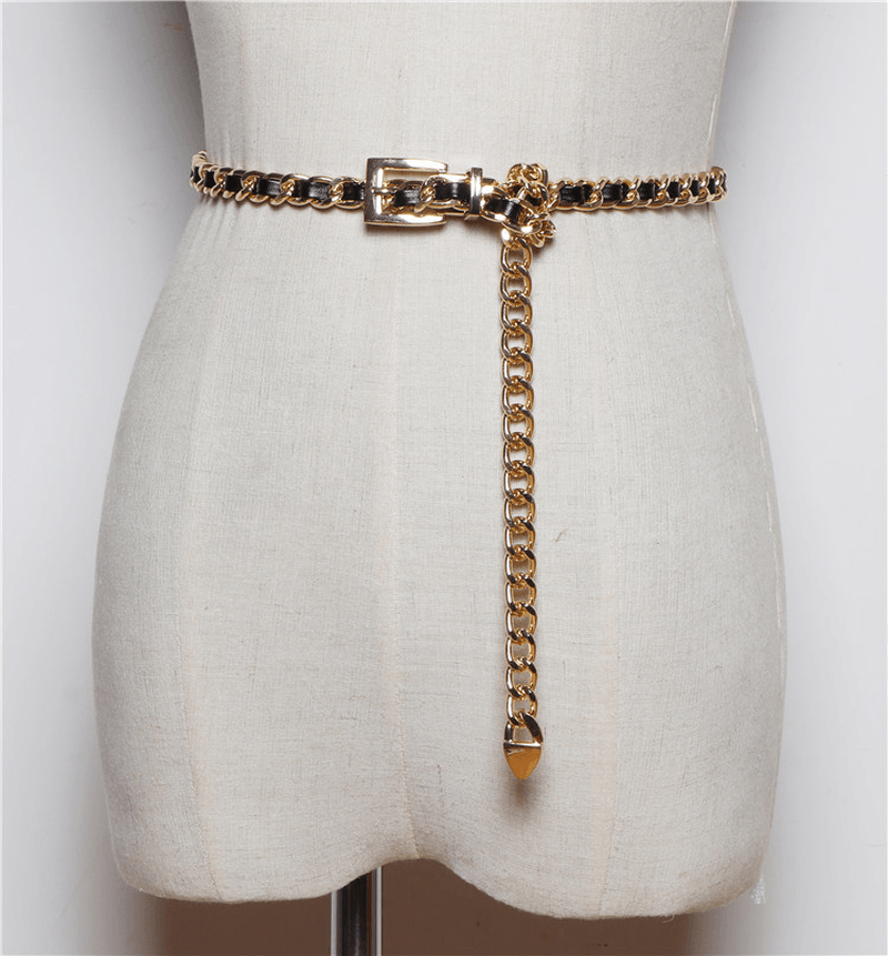 Simple and Versatile Korean Fashion Sweater Suit Waist Belt with Skirt - MRSLM