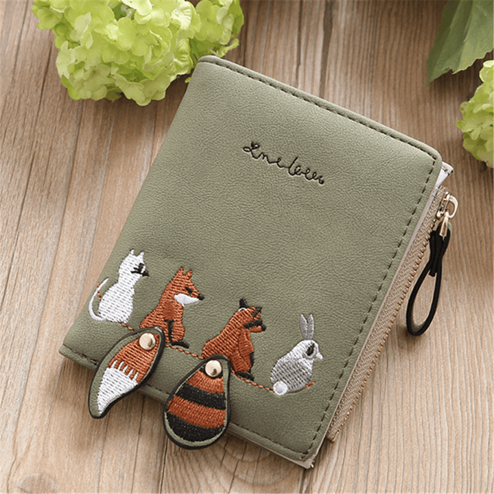 Cartoon Cute Lovely Bi-Fold Small Wallet Purse Card Holder for Women - MRSLM