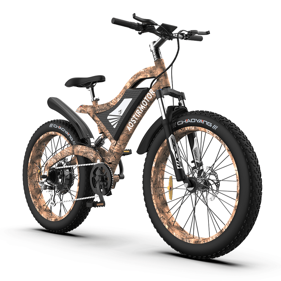 [US DIRECT] AOSTIRMOTOR S18 Electric Bike 26Inch 1500W 48V 15Ah 50Km/H Max Speed 25-40Km Mileage 120Kg Max Load Mountain Fat Tire Electric Bicycle - MRSLM