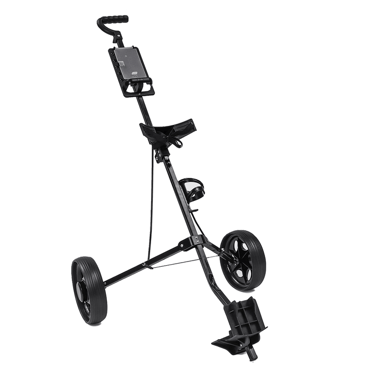 2 Wheel Golf Push Cart Outdoor Foldable Golf Trailer Lightweight Adjustable Handle Golf Carrier Golf Trolley Sport Equipment - MRSLM