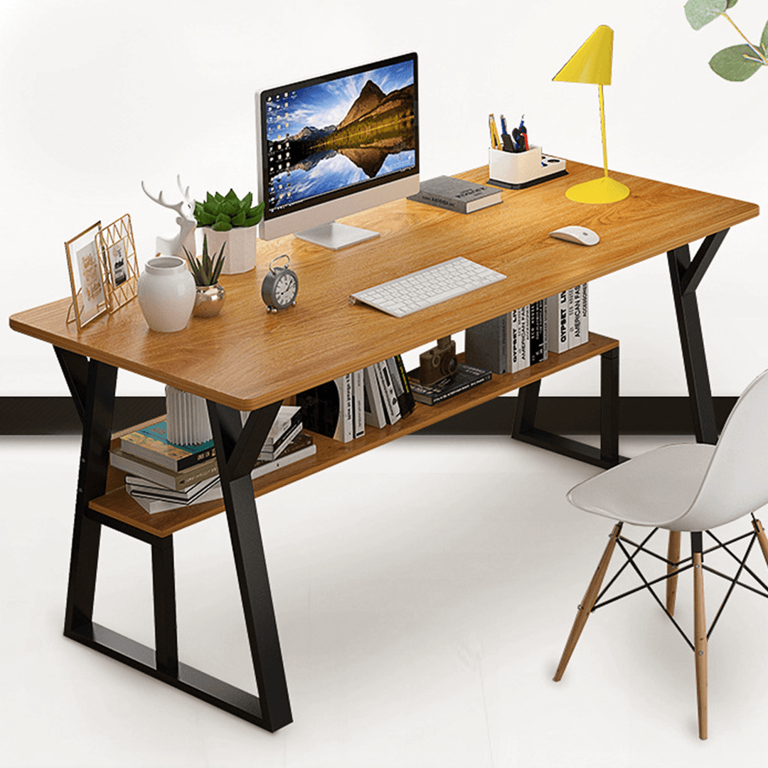 Desktop Computer Desk Simple Modern Desk Bookshelf All-In-One Creative Student Writing Desk Office Home Bedroom - MRSLM