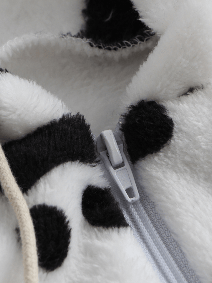 Front Zipper Hoodie Long Sleeve Flannel Print Casual Pajama Set - MRSLM