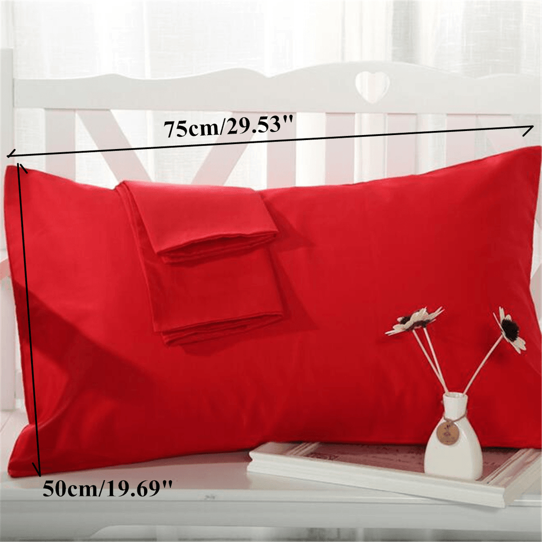 2 Pcs Cotton Cloth Pillow Case Covers Bed Pillowcase Standard Queen Size - MRSLM