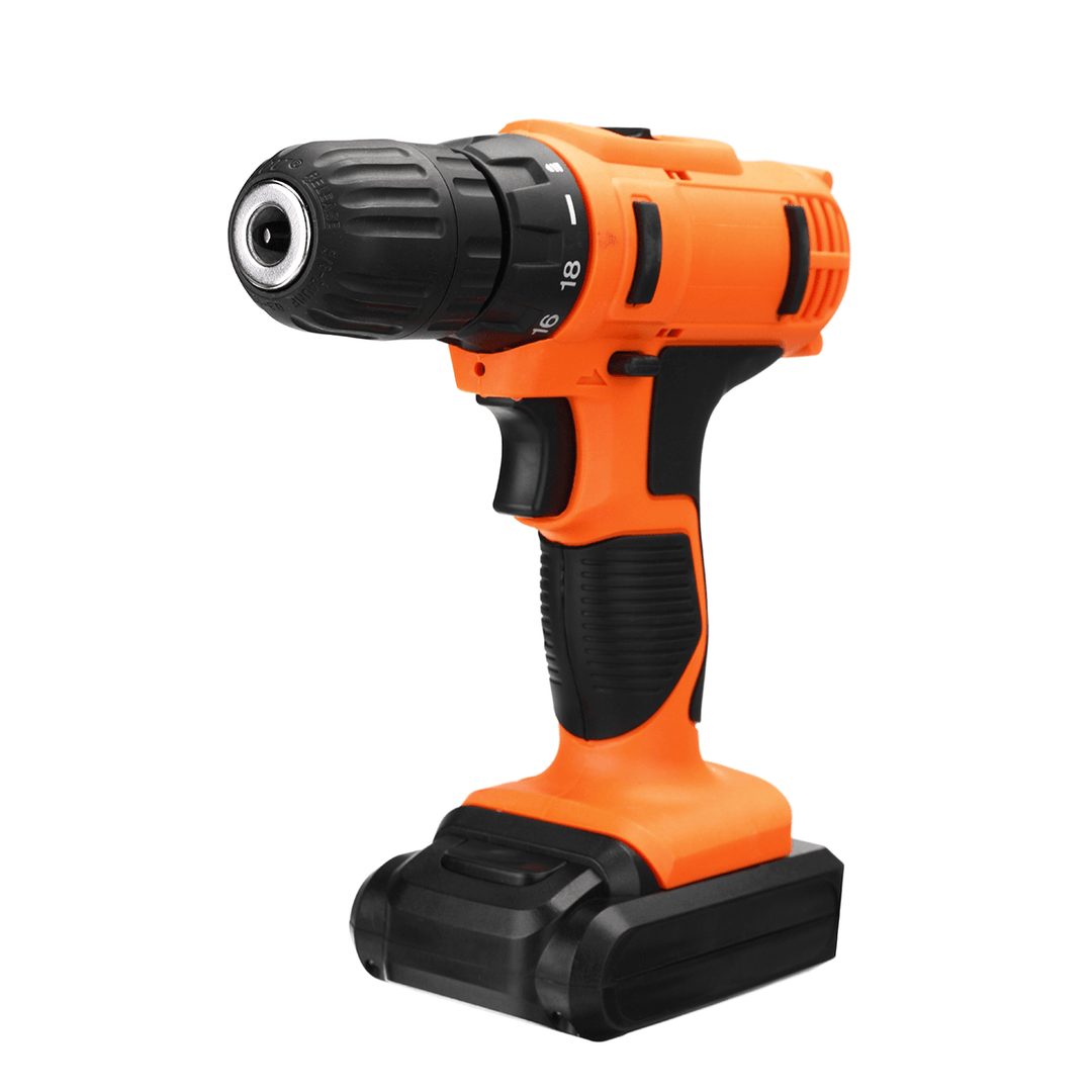 18V Electric Screwdriver Cordless Hammer Impact Power Drill Driver Rechargeable with 13Pcs Drill Bit - MRSLM