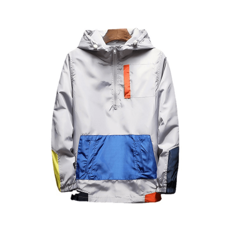 Men'S Hooded Jacket Men'S Color Matching Trend - MRSLM