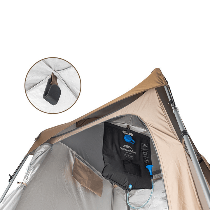 Naturehike Portable Privacy Shower Tent Toilet Metal Rods Waterproof PU2000 Sliver Coated Sunshade Canopy - MRSLM