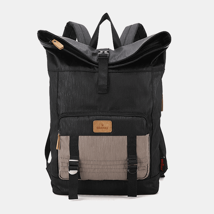 Men Canvas Waterproof Large Capacity Backpack Casual 15.6 Inch Laptop Bag Travel Bag - MRSLM