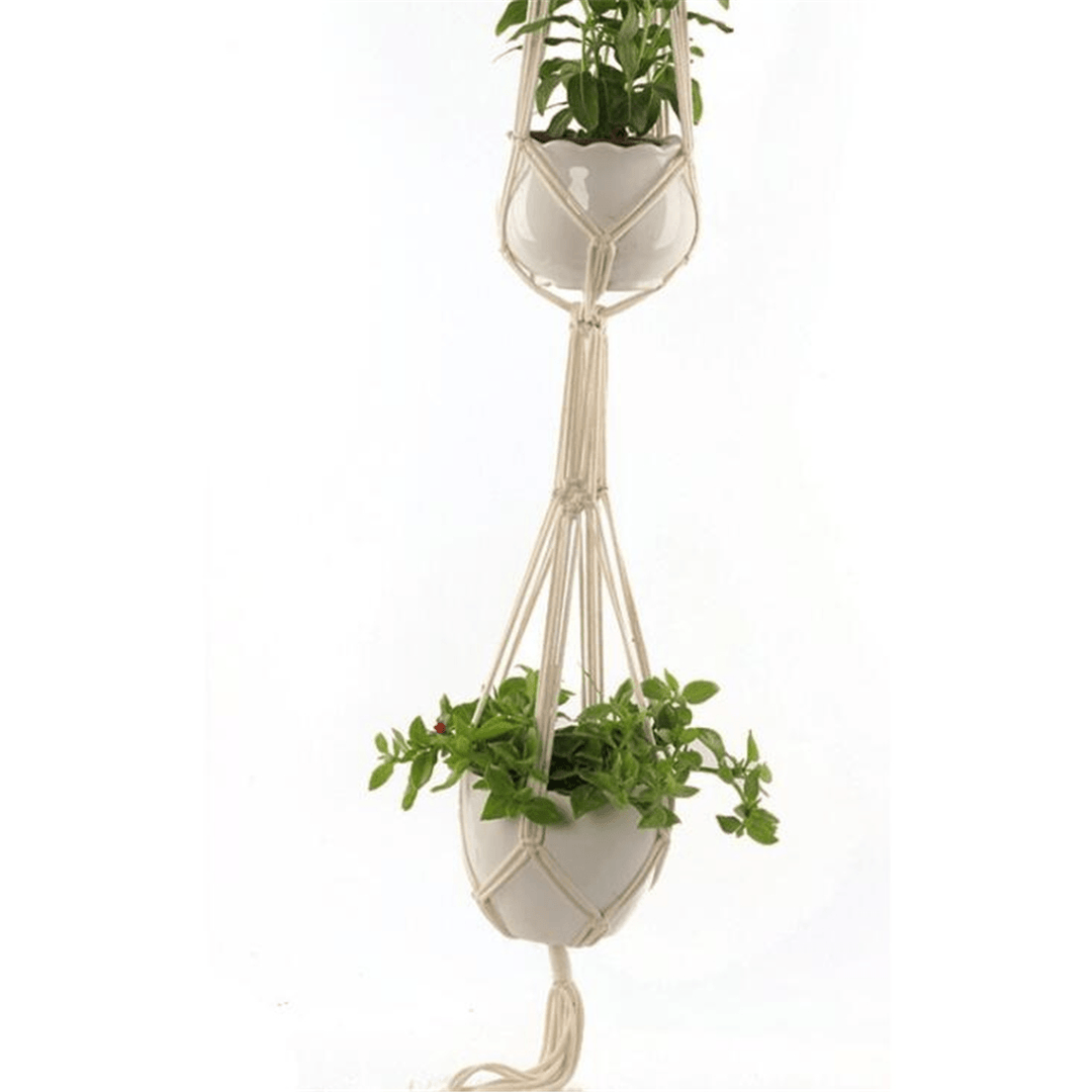 Flower Pot Holder Macrame Plant Hanger Hanging Planter Basket Jute Braided Rope Decorations - MRSLM