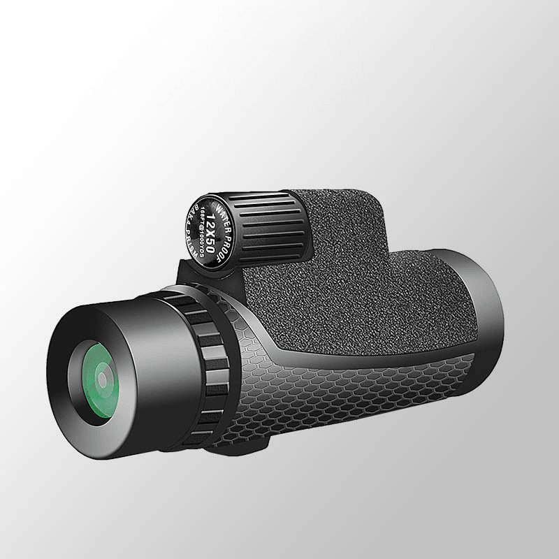 Ipree® 12X50 Optical HD Lens Monocular BAK4 Waterproof Telescope Portable Day Night Vision Outdoor Camping Hiking Tripod Phone Clip - MRSLM