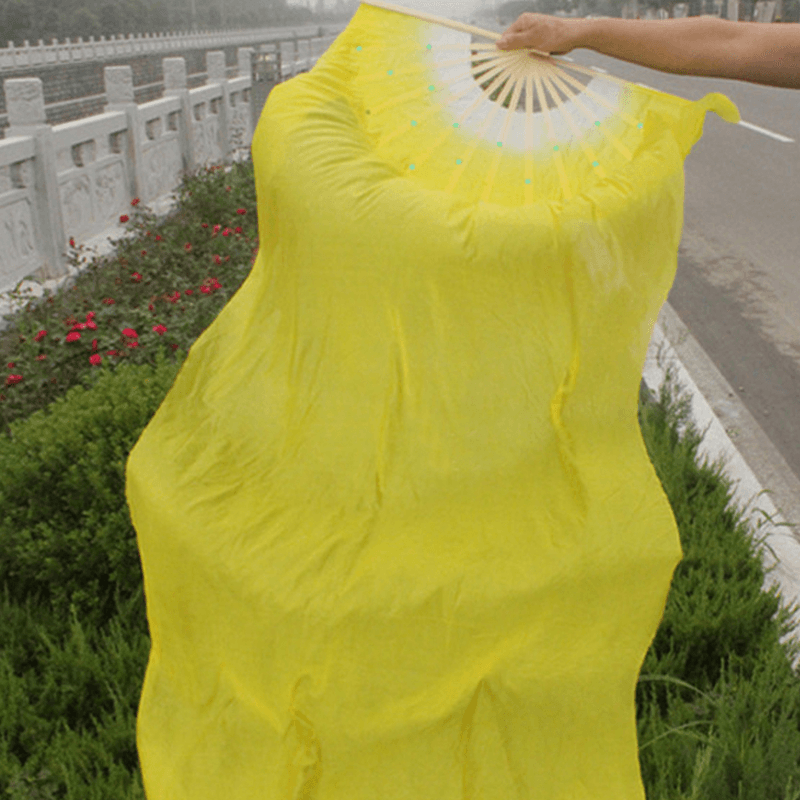1.8M Lengthen Belly Dance Fan Imitated Silk Fabric Bamboo Fans Dance Dancing Performance Supplies - MRSLM