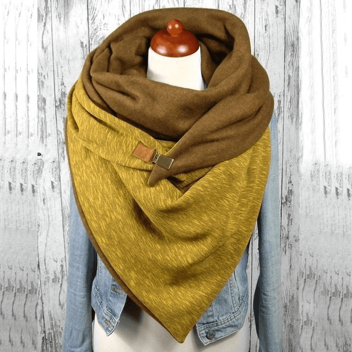 Casual Solid Color Thick Warmth Shawl Scarf Trend Ladies Scarf - MRSLM