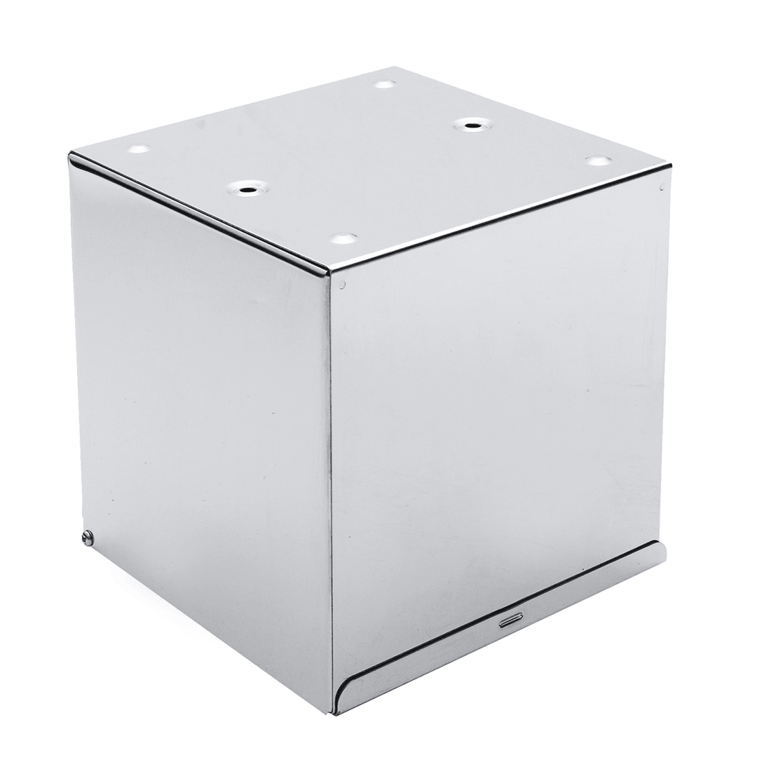Chrome Coloured Cube Square Tissue Box Holder Cover Box Napkin Bathroom Organizer - MRSLM